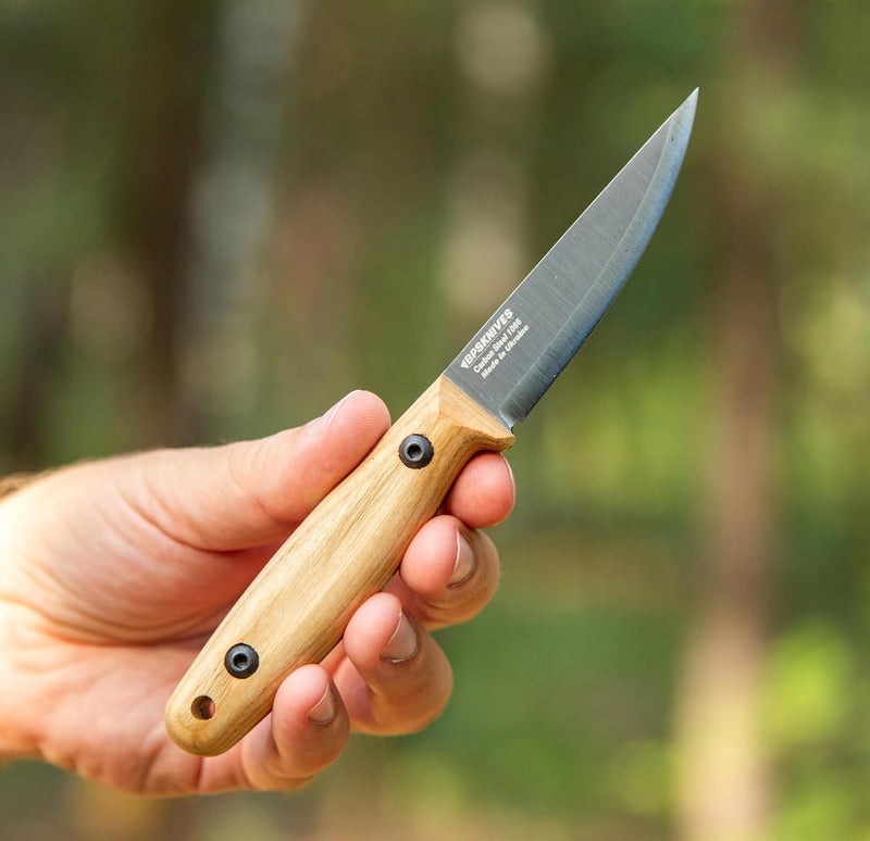 BPSKNIVES Finn Lite - Puukko Knife - Fixed-Blade Carbon Steel Knife with Leather Sheath - Small Full Tang Camping Knives - Scandinavian Camp Utility Knives - Image 5